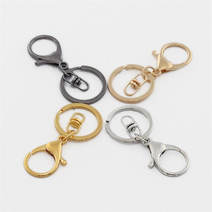 랍스터 걸쇠 분할 열쇠 고리 가죽 열쇠 고리 금속 열쇠 고리 고리 홀더 버클