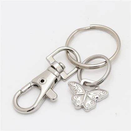 작은 나비 맞춤 니켈 열쇠 고리가있는 키 체인